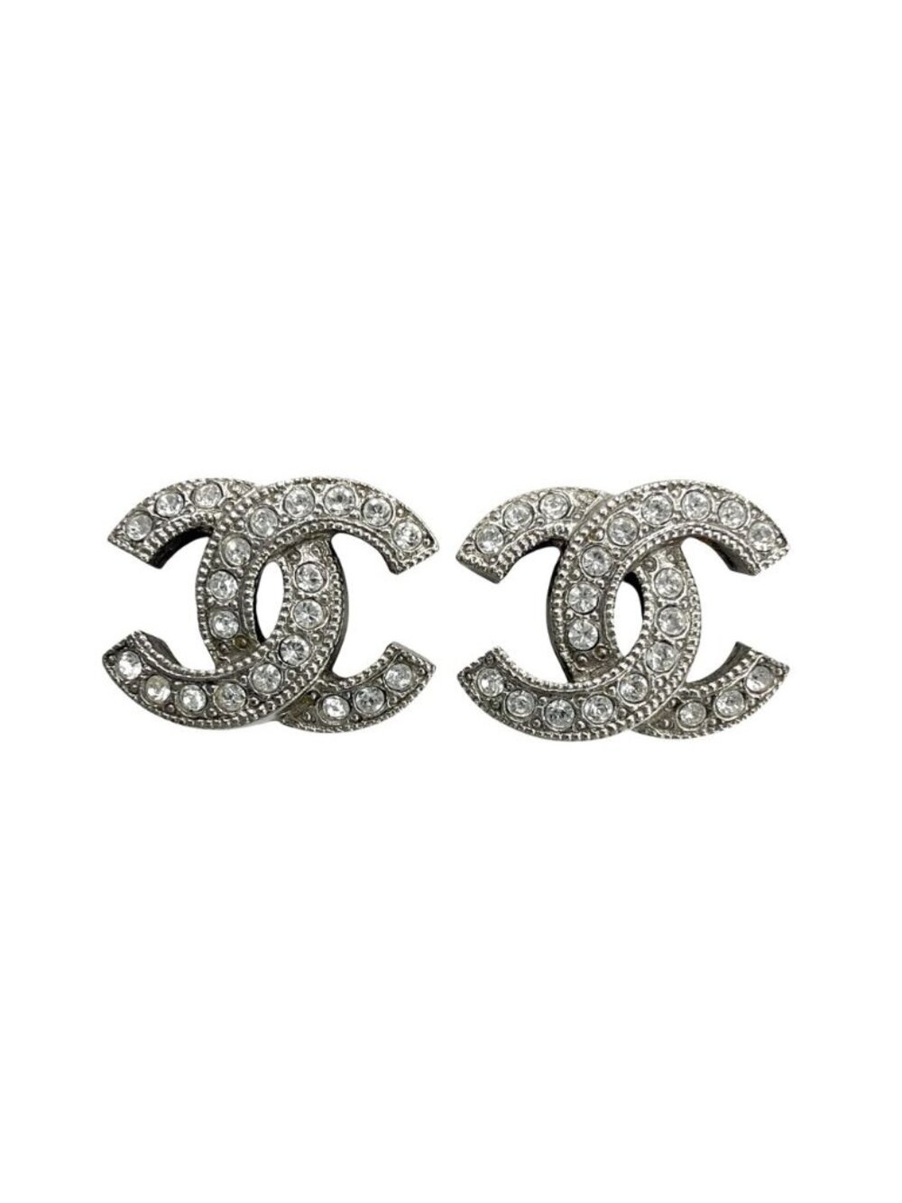 Chanel Earrings CC Logo Rhinestone
